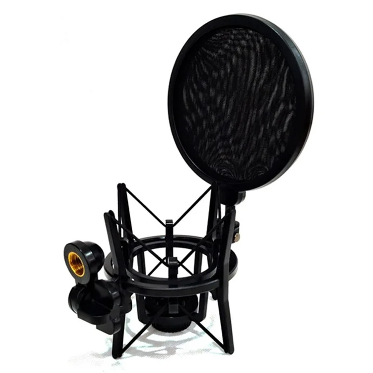 TEYUN Condenser Microphone Shockproof Mount Holder Mic Recording Bracket with Pop Filter - SH-101