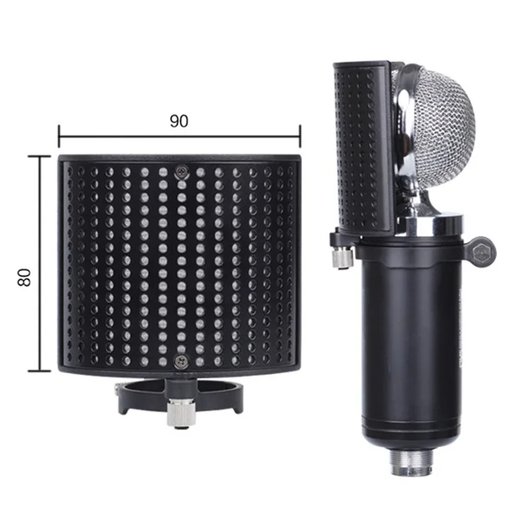 TEYUN PS-4 A-Style U-Shaped Steel Mesh Mic Shield Mask Pop Filter Microphone Windscreen Shield Mask Microphone Accessories for Vocal Recording/Videos/Live Streaming
