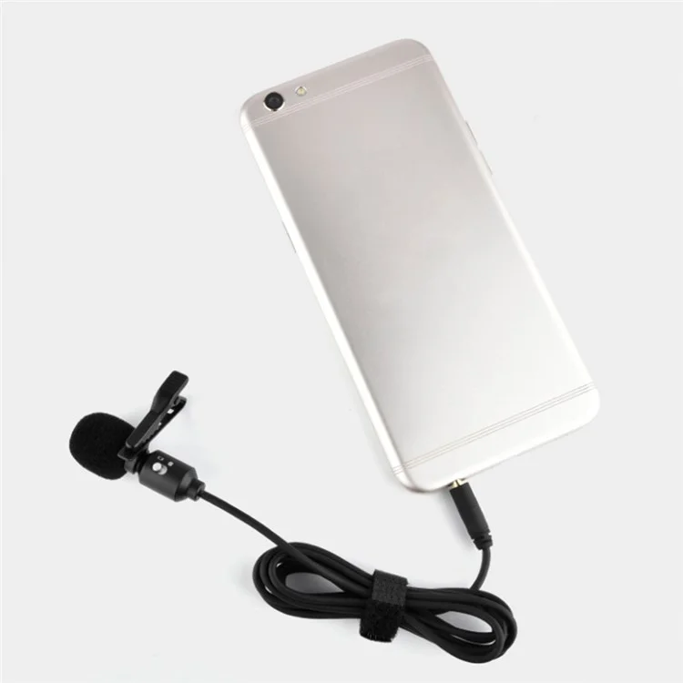 Yelangu My4 Cardioide Micrófono Clip-on Omnidirectyal HD Clear Sound 3.5mm Aux Port Mic Para Teléfonos Celulares Y Cámaras