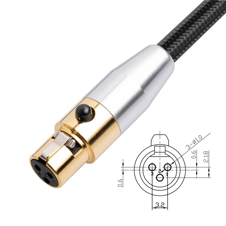 SA119GXK108BU 0.3m 24K Gold Mini XLR a XLR Cable de Audio de Micrófono Macho Cable