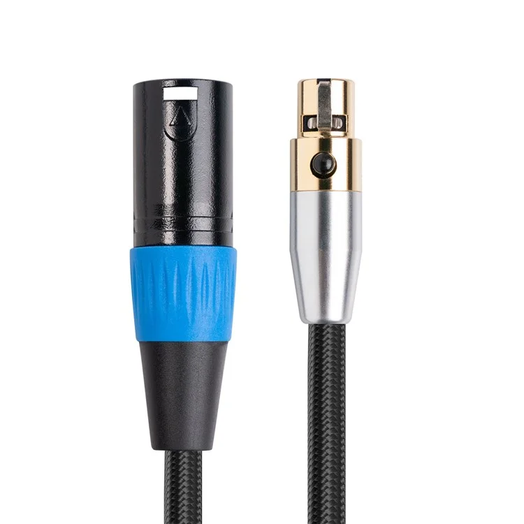 SA119GXK108BU 3m Mini XLR Female to Male Connector Cable Braided Design 24K Gold Plated Microphone Audio Adapter Line