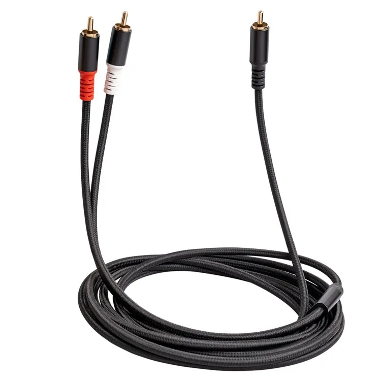 3704 1m RCA Male to Dual RCA Male Y-shape Splitter Cable Mixer Amplifier Sound Card Audio Cord