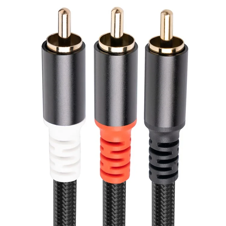 3704 1m RCA Male to Dual RCA Male Y-shape Splitter Cable Mixer Amplifier Sound Card Audio Cord
