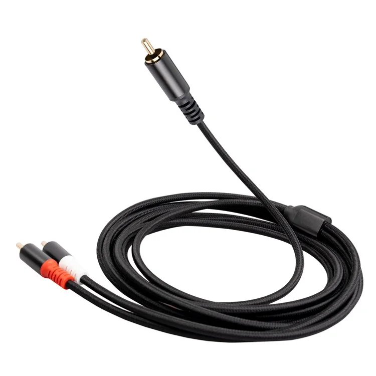 3704 3m RCA Male to Dual RCA Male Y-shape Splitter Cable Audio Connection Cord for Mixer Amplifier Sound Card