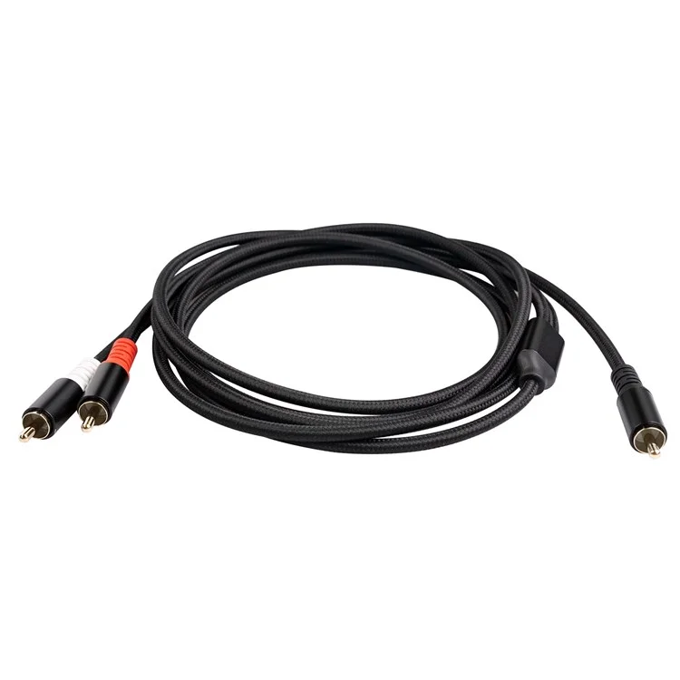 3704 2m RCA Male to Dual RCA Male Audio Cable Mixer Amplifier Sound Card Connection Cord
