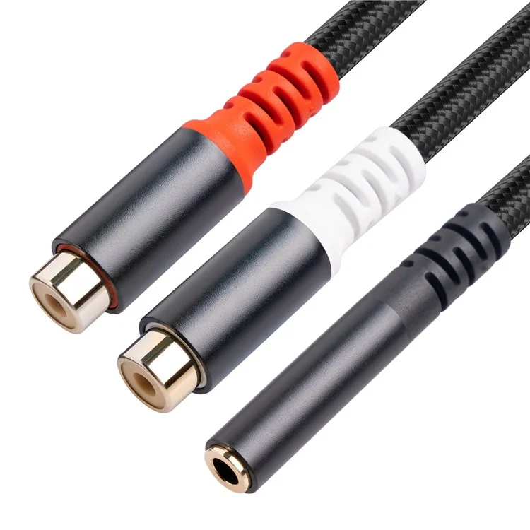 3.5mm Female to 2 RCA Female Stereo Adapter Audio Cable for Mobile Phone MP3 Player Notebook