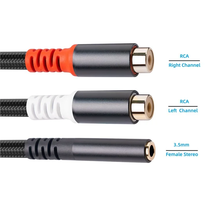 3.5mm Female to 2 RCA Female Stereo Adapter Audio Cable for Mobile Phone MP3 Player Notebook