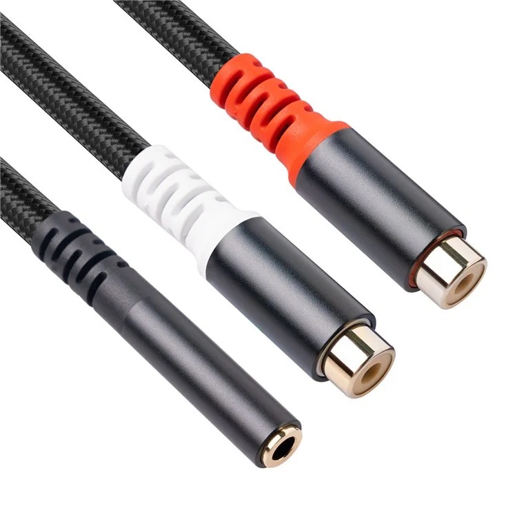 3.5mm Female to 2 RCA Female Stereo Adapter Audio Cable for Mobile Phone MP3 Player Notebook