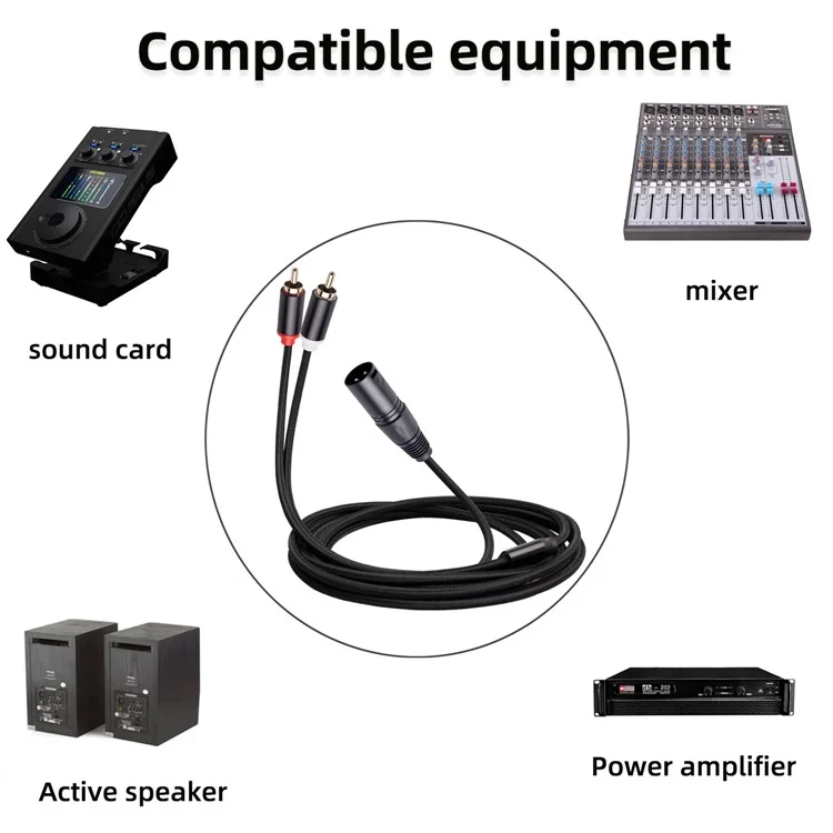 RCA19 2m Stereo -audiokabelkabel XLR Männlich Zum Dual RCA Männlichen Stecker Für Mxing -konsolen -mikrofonverstärker