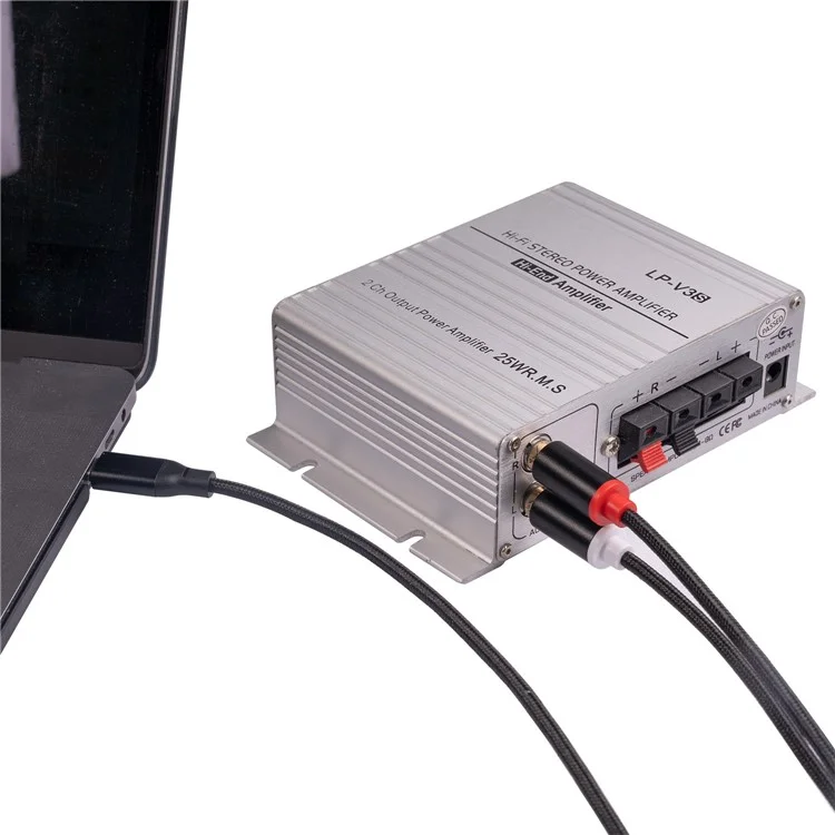 2m Type-C to 2 RCA Male to Male Audio Cable for iPhone Sumsung Xiaomi Speaker Home Theater TV (Built-in DAC Chip)