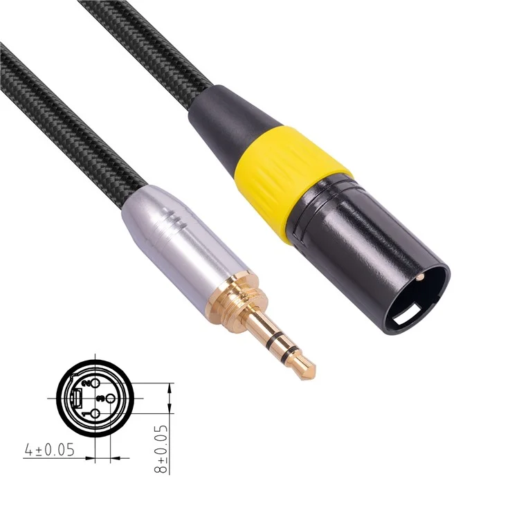 6.35mm+3.5mm Male to XLR 3Pin Converter Cable for Microphone Mixing Console Camera