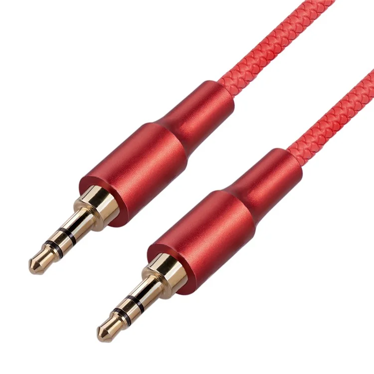 2130 1m 3.5mm Jack HiFi Stereo Audio Cable 3.5mm Male to Male Audio AUX Cable for Car Headphone Speaker - Red