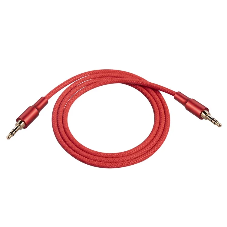 2130 1m 3.5mm Jack HiFi Stereo Audio Cable 3.5mm Male to Male Audio AUX Cable for Car Headphone Speaker - Red