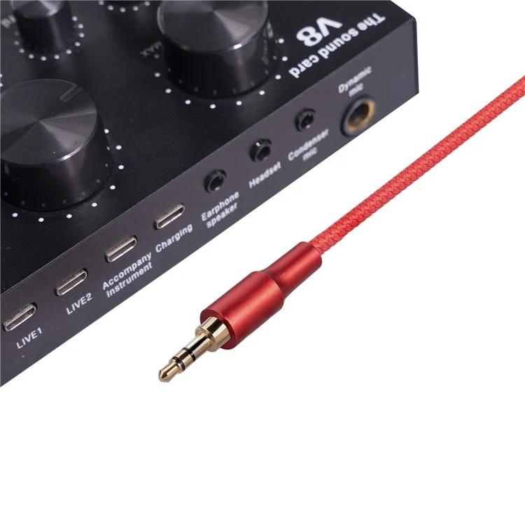 2130 1m 3.5mm Jack HiFi Stereo Audio Cable 3.5mm Male to Male Audio AUX Cable for Car Headphone Speaker - Red