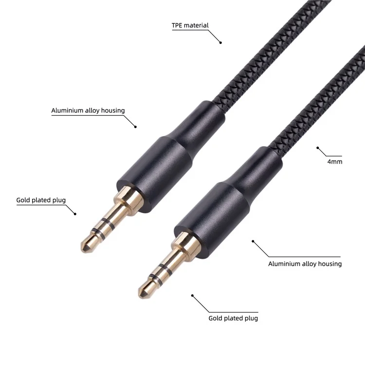 2130 1m 3.5mm Jack HiFi Stereo Audio Cable 3.5mm Male to Male Audio AUX Cable for Car Headphone Speaker - Red
