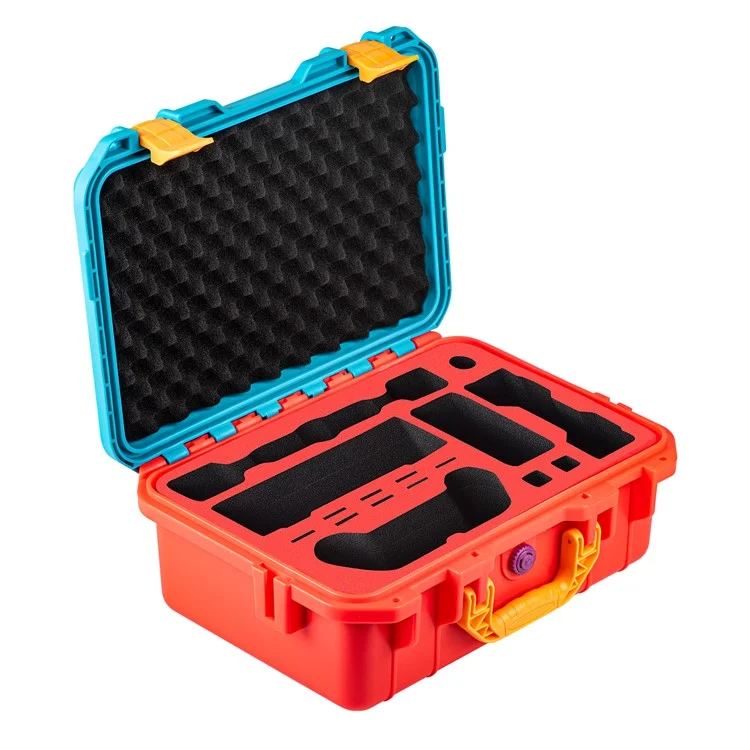 DEVASO Für Nintendo Switch Travel Box Wasserdichte Tragetasche Soft Lining Hartschale, Farbmischung - Orange+Blau