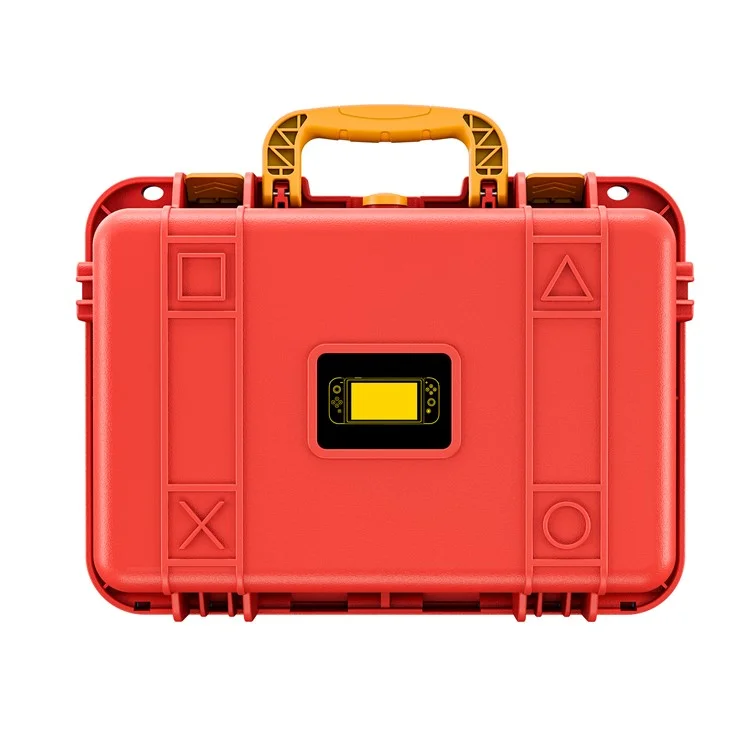 DEVASO Für Nintendo Switch Travel Box Wasserdichte Tragetasche Soft Lining Hartschale, Farbmischung - Orange+Blau