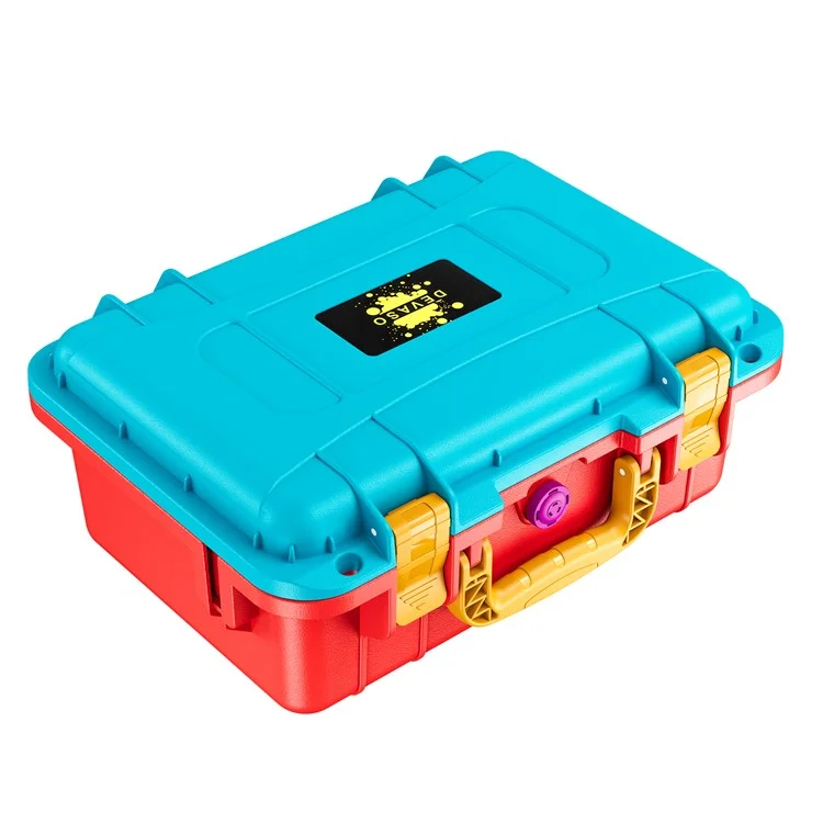 DEVASO Für Nintendo Switch Travel Box Wasserdichte Tragetasche Soft Lining Hartschale, Farbmischung - Orange+Blau
