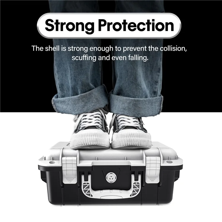 DEVASO For Nintendo Switch Travel Box Waterproof Carrying Case Soft Lining Hard Case, Color Splicing - Black+White