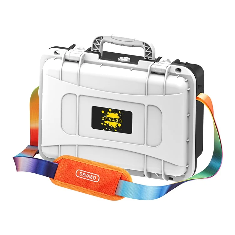 DEVASO For Nintendo Switch Travel Box Waterproof Carrying Case Soft Lining Hard Case, Color Splicing - Black+White