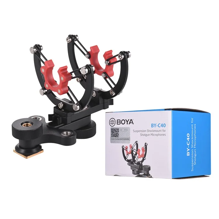 BOYA BY-C40 Suspensión Shomptmount Base de Rotación de 360 Grados Para un Micrófono de Escopeta de 20-22 mm