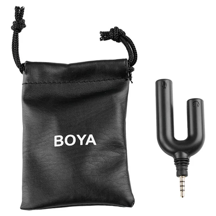 BOYA BY-AUM3 Microfono da 3,5 mm TRRS con adattatore splitter per cuffie a 3 posizioni da 3,5 mm per iPhone / iPad / iPod Touch