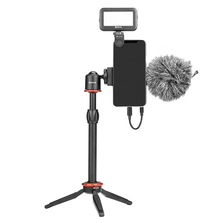 BOYA BY-VG350 Ultimate Smartphone Kit de Video Con Micrófono Supercardioide BY-MM1+ y Luz LED