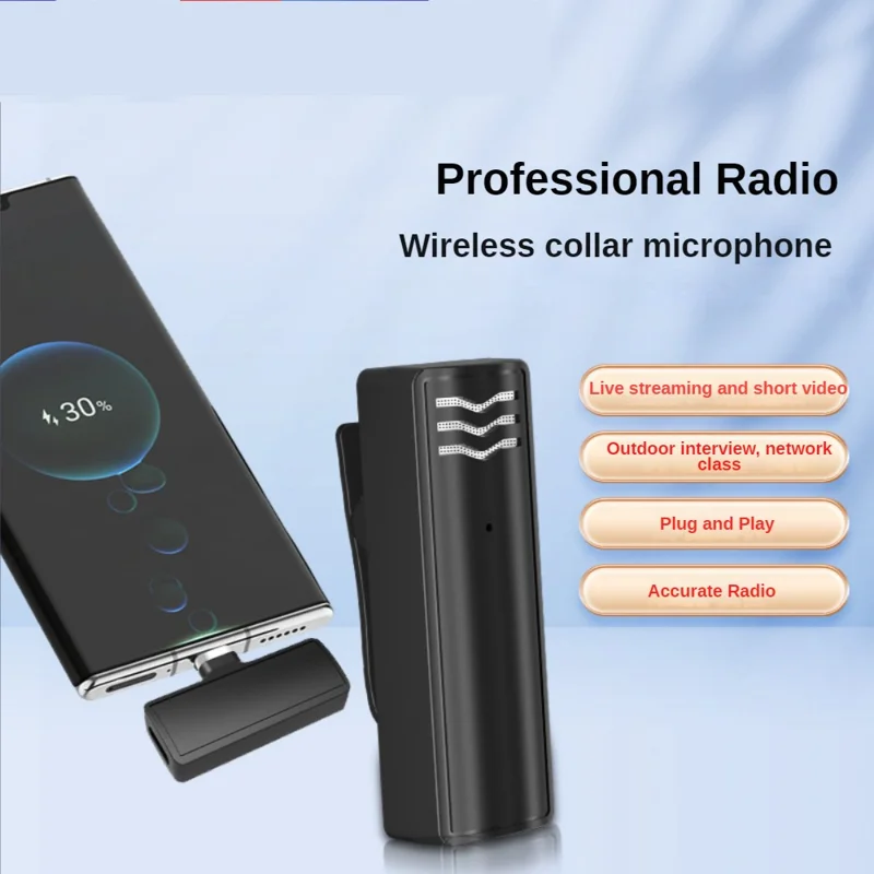Transmisor inalámbrico de micrófono lavalier miniatura J60 + Receptor Micrófono lavalier portátil con conector Tipo-C