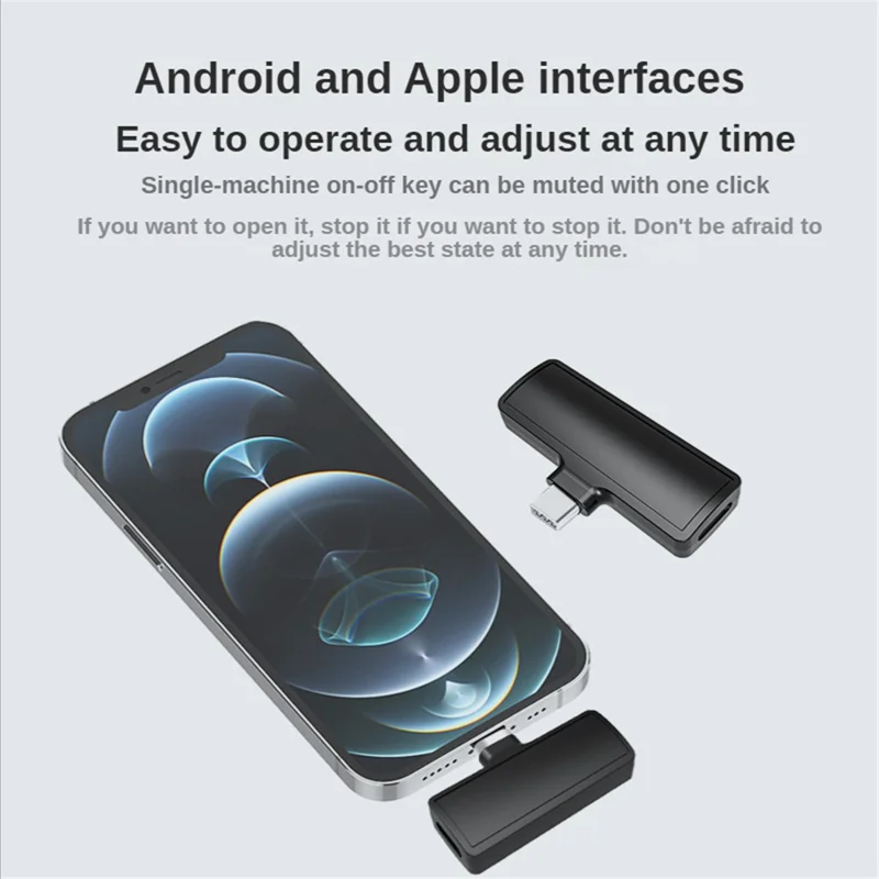 Transmisor inalámbrico de micrófono lavalier miniatura J60 + Receptor Micrófono lavalier portátil con conector Tipo-C