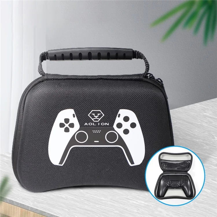 AOLION Portable Carrying Case for PS5 Controller Storage Bag Waterproof EVA Hard Shell - Black