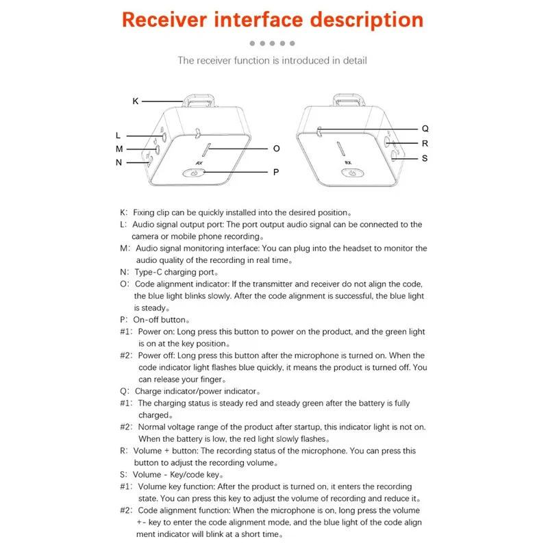 YELANGU MX5 Kabellose Lavalier-Mikrofongarnitur Sender + Empfänger Tragbares 2,4G-Mikrofon mit Clip - Schwarz