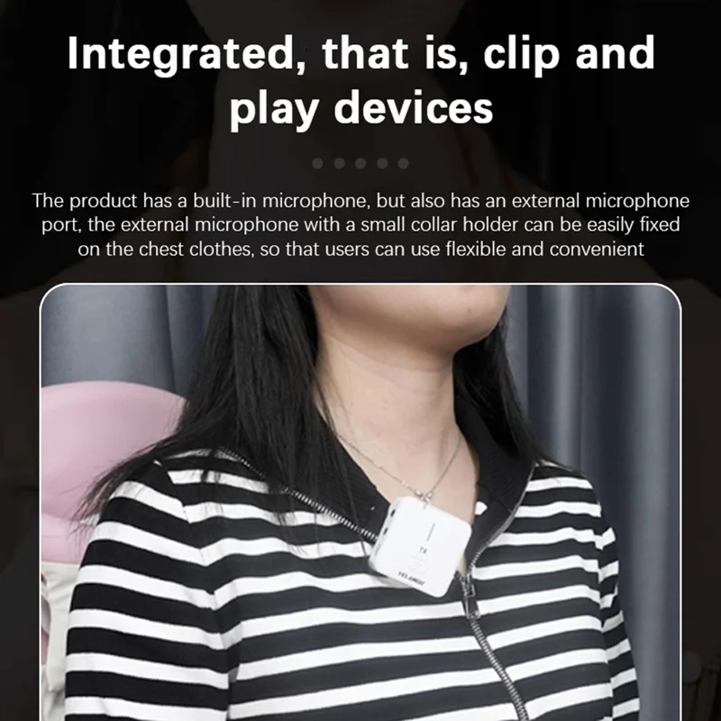 YELANGU MX5 Kabellose Lavalier-Mikrofongarnitur Sender + Empfänger Tragbares 2,4G-Mikrofon mit Clip - Schwarz