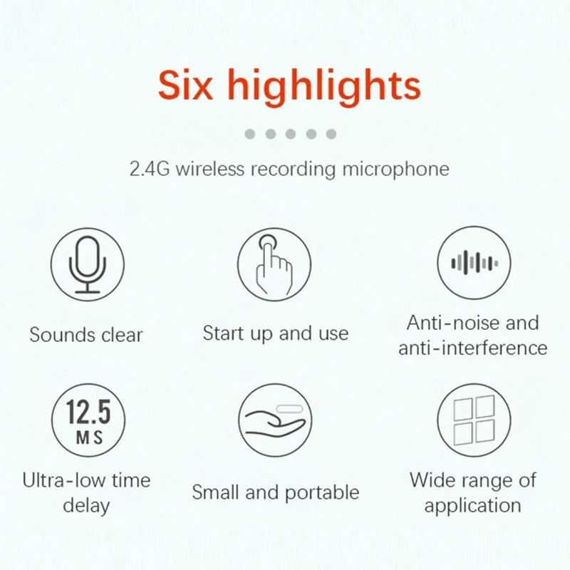 YELANGU MX5 Ensemble Microphone sans fil portable 2,4 G 2 émetteurs + récepteur Microphone cravate avec clip - Blanc 