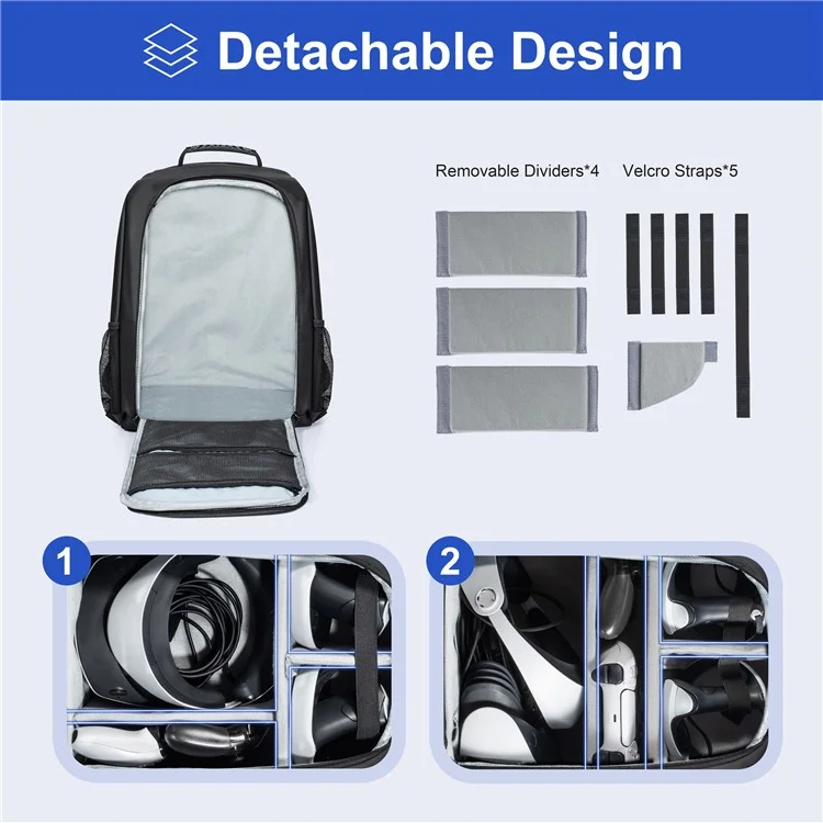 DEVASO Per Sony PlayStation 5 Borsa per le spalle Organizer per console da gioco Custodia per VR2 Zaino per archiviazione VR