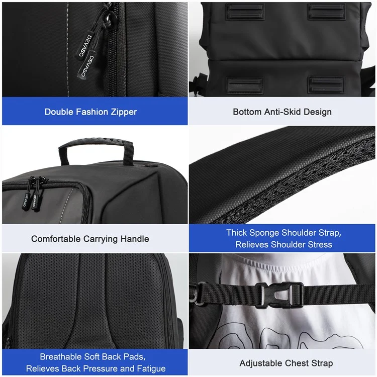 DEVASO Per Sony PlayStation 5 Borsa per le spalle Organizer per console da gioco Custodia per VR2 Zaino per archiviazione VR
