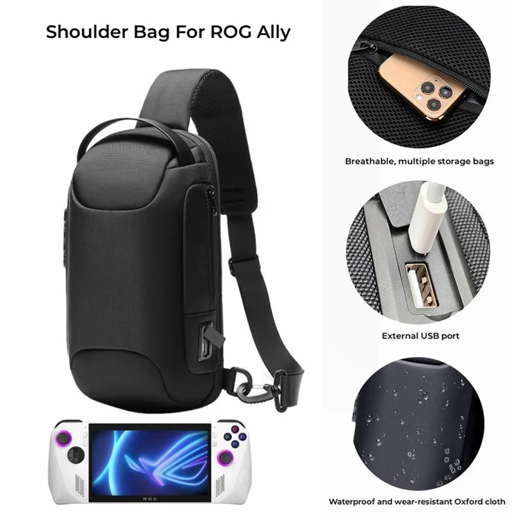 Für Asus Rog Ally Game Console Oxford Cloth Chest Bag Single Shoulder Bag mit Anti-theft Lock - Camouflage