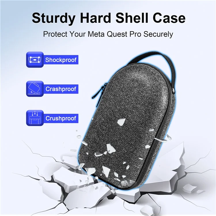 DEVASO For Oculus Quest2 / Meta Quest 3 VR Glasses Storage Bag Shockproof Felt Carrying Case