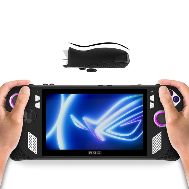 Для ASUS ROG Ally Game Console Storage Bag Portable Carrying Bag with Silicone Case Cover - Blue