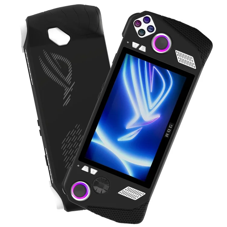 Für ASUS ROG Ally Game Console Aufbewahrungstasche, tragbare Tragetasche mit Silikonhülle - Lila