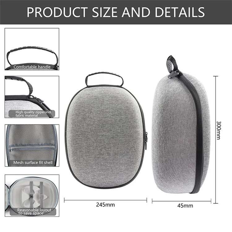 Bolsa de almacenamiento portátil para Meta Quest 3 VR Headset Accessories Funda de transporte dura de EVA