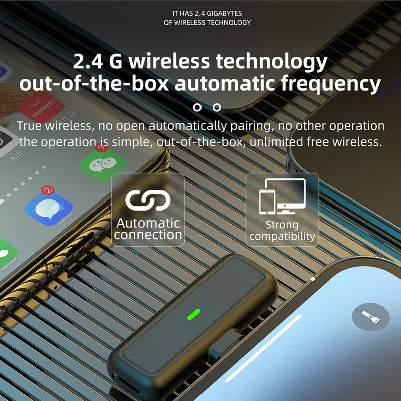 SX6 Digital Display Microphone Wireless Lavalier Mic Set with Type-C Receiver for Outdoor Live Streaming, Radio Recording - Yellow