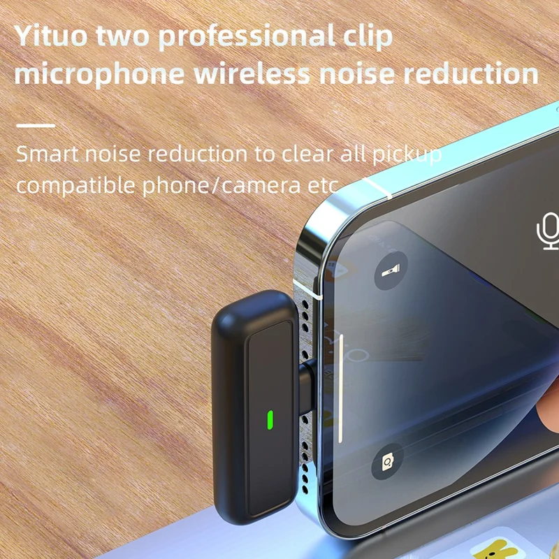 SX5 Type-C Lavalier Microphone Wireless Video Recording Lapel Clip-on Mic with Digital Display Charging Bin - Yellow