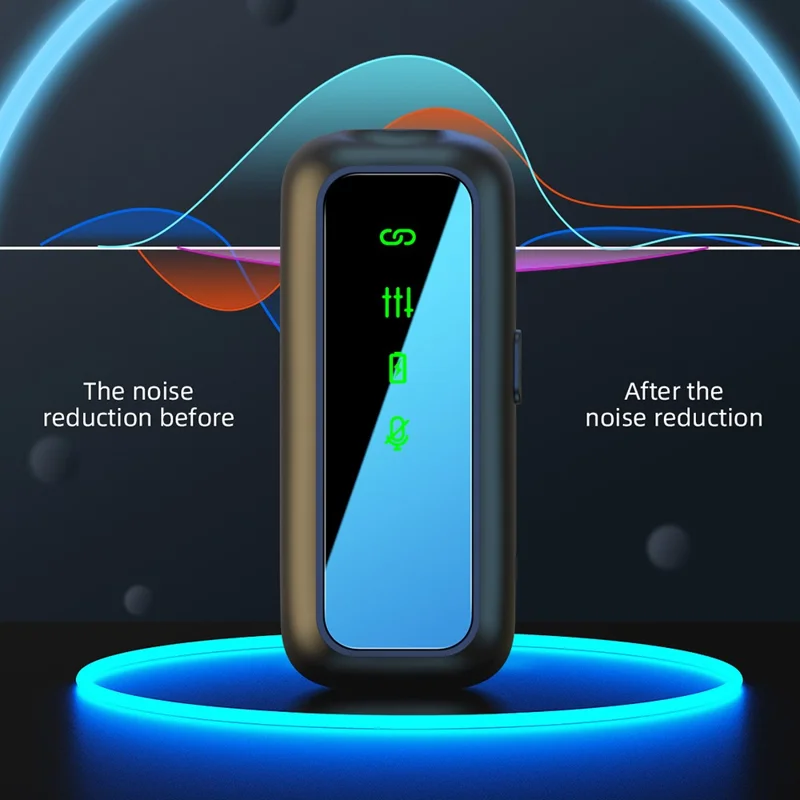 SX5 Type-C Lavalier Microphone Wireless Video Recording Lapel Clip-on Mic with Digital Display Charging Bin - Yellow