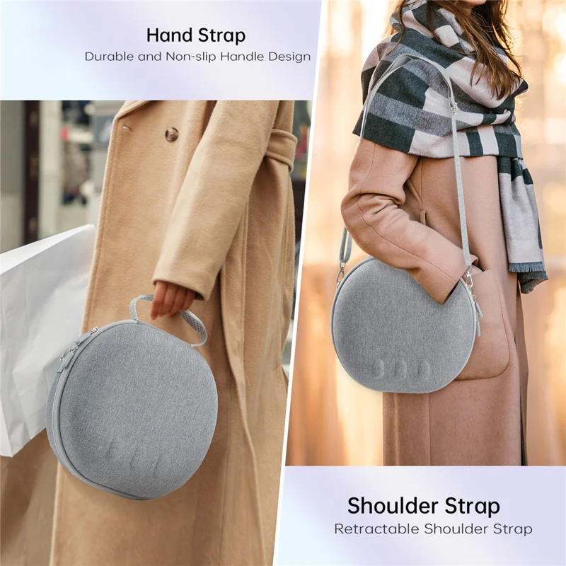 JYS JYS-MQ007 For Meta Quest 3 Hard EVA Portable Storage Bag VR Helmet Handle Protection Bag - Grey