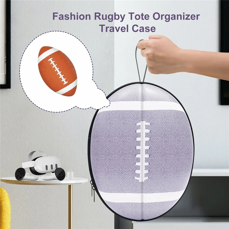 JYS JYS-MQ008 For Meta Quest 3 VR Glasses Shockproof Carrying Case Portable Hard Shell Bag Handbag - Logo / Grey