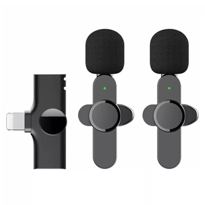 K5 Trådløs Lavaliermikrofon Mini Clip-on Optagelsesmikrofon (2 sendere + 1 modtager) - Til Apple