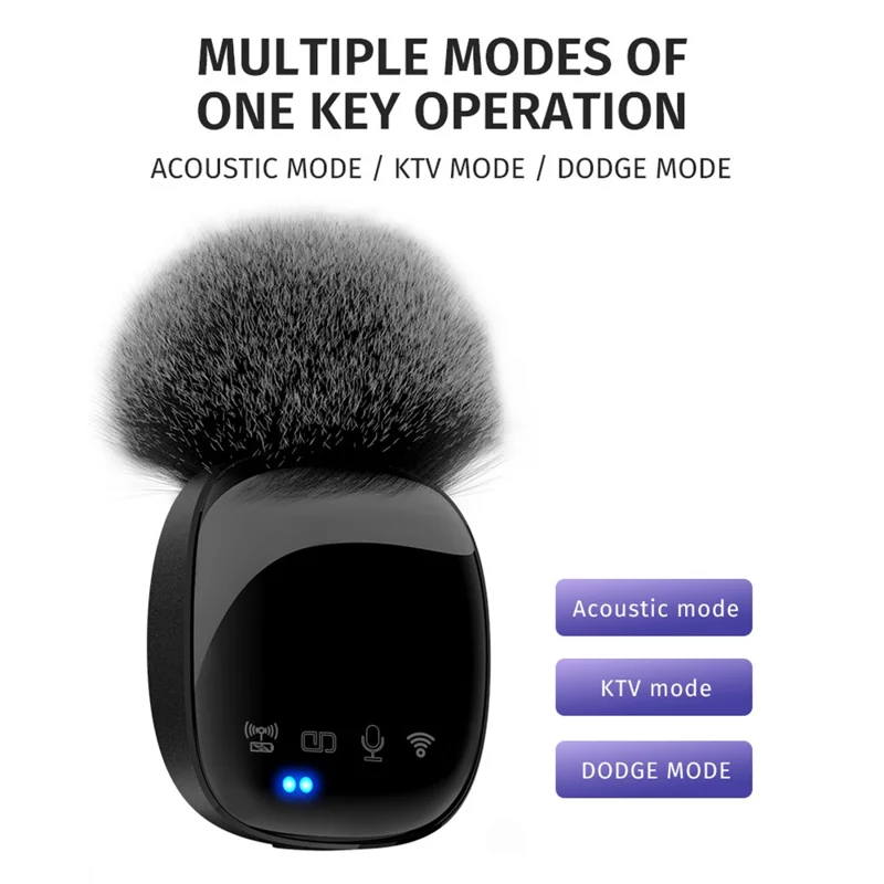 R8 Bluetooth-compatible Clip-On Recording Mic Wireless Lavalier Microphone (1 Transmitter + 1 Receiver) - For Apple