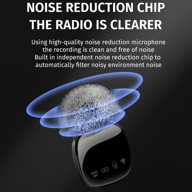 R8 Bluetooth-compatible Clip-On Recording Mic Wireless Lavalier Microphone (1 Transmitter + 1 Receiver) - For Apple