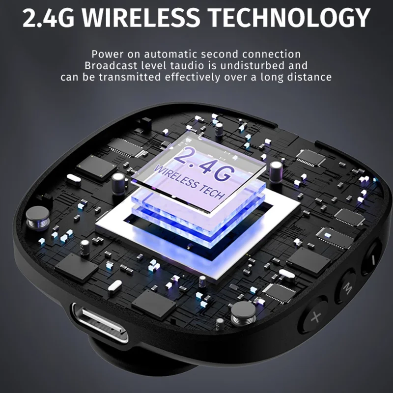 R8 Bluetooth-compatible Clip-On Recording Mic Wireless Lavalier Microphone (1 Transmitter + 1 Receiver) - For Apple
