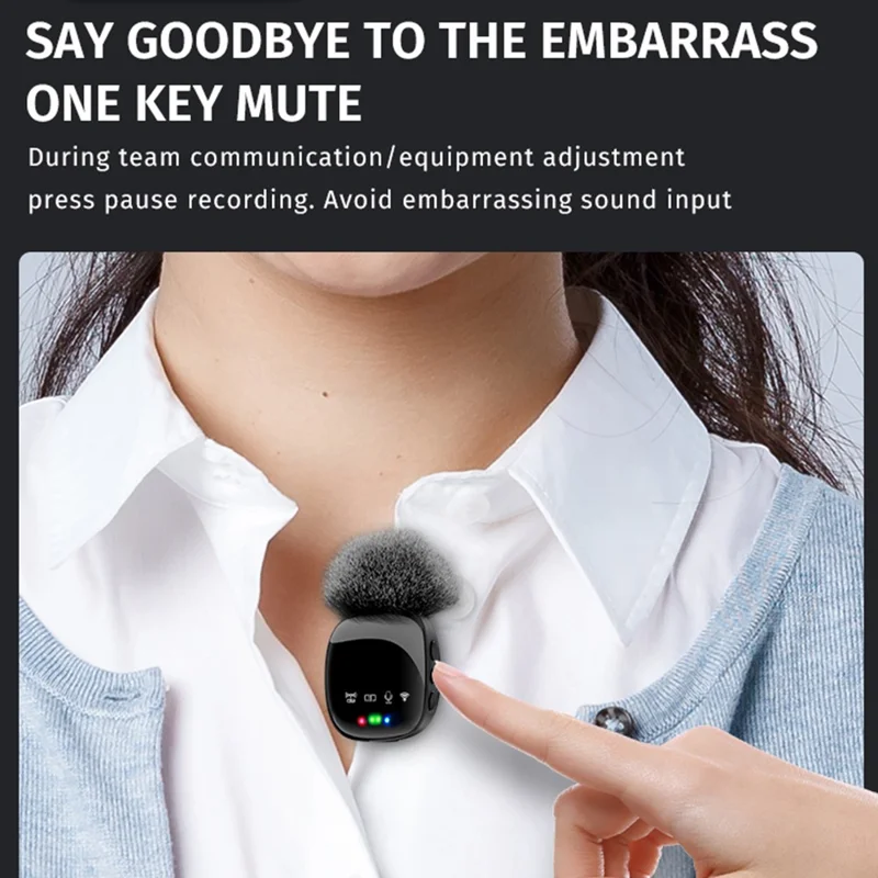 R8 Noise Cancellation Wireless Mic Clip-on Lapel Microphone (2 Transmitters + 1 Receiver) - For Apple